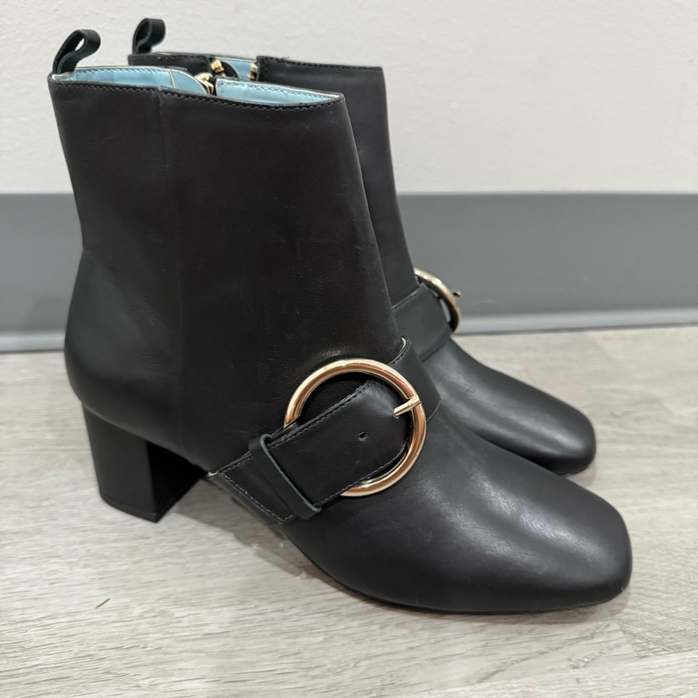 Frances Valentine Boots Cassie Heeled Ankle Booties in Black Leather - Picture 3 of 7